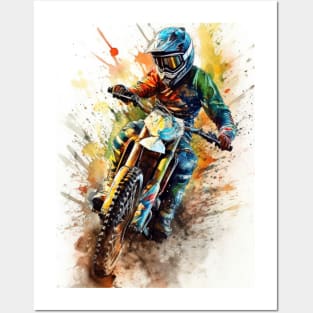 Motorcycle watercolor art #motor Posters and Art